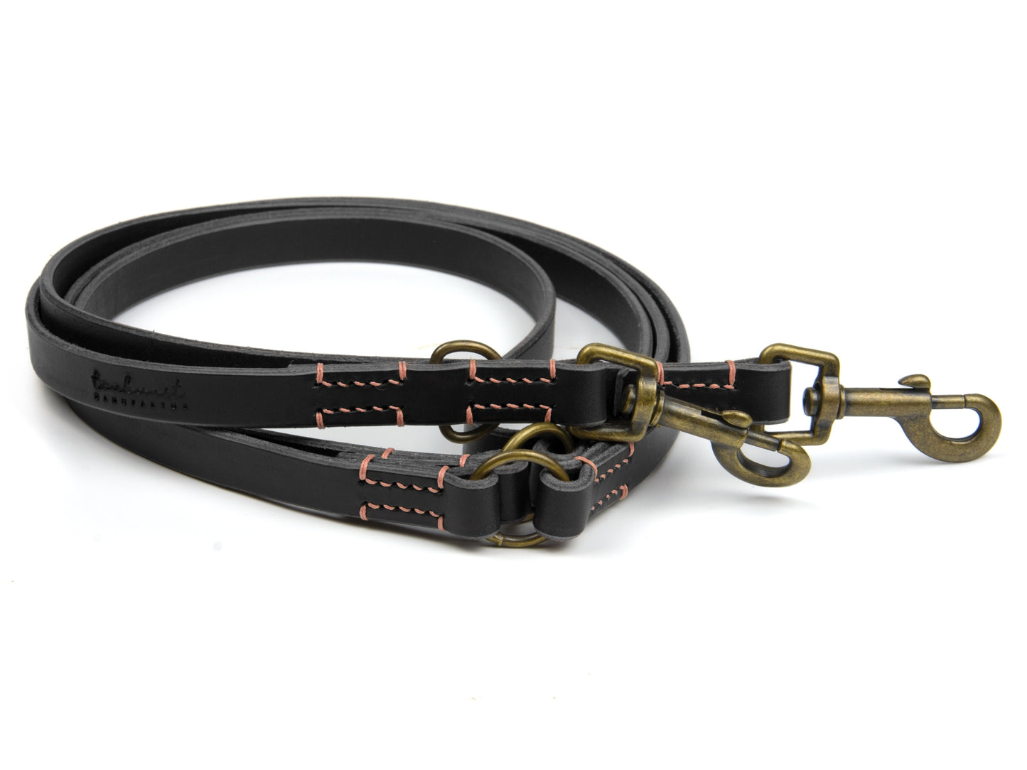 Handgefertigte Lederleine für Hunde in Schwarz Hundeleine aus Leder - Handgefertigte Lederleine für Hunde in Schwarz