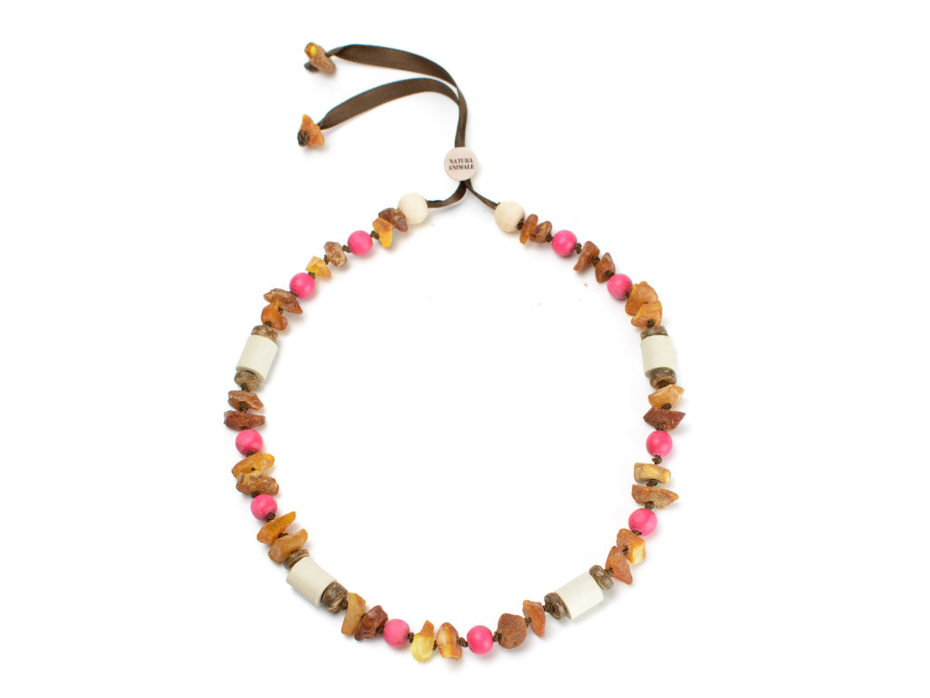 Bernsteinkette Rosari Pink verstellbar Bernsteinkette Rosari Pink verstellbar