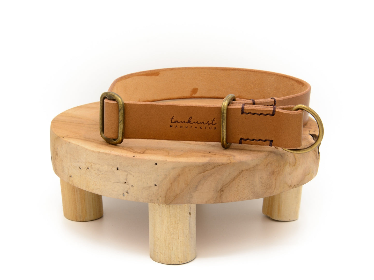 SALE | Zugstopp Lederhalsband 'Waldgeist' Camel
