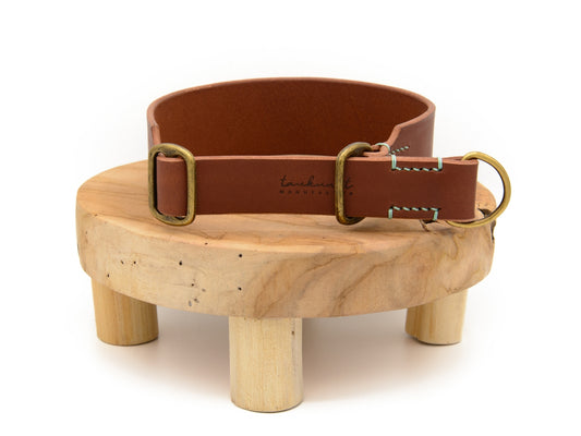 SALE | Zugstopp Lederhalsband 'Waldgeist' Braun
