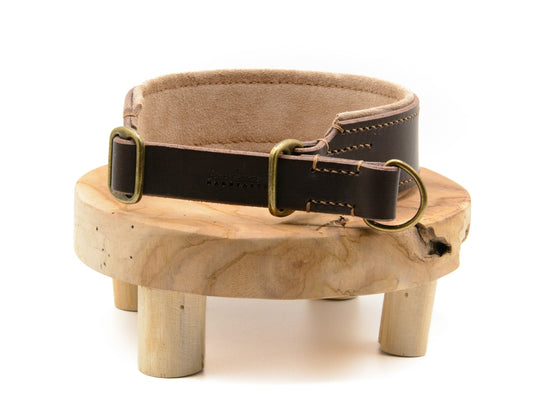 SALE | Zugstopp Lederhalsband 'Wildfang' Dunkelbraun
