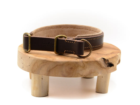 SALE | Zugstopp Lederhalsband 'Wildfang' Dunkelbraun
