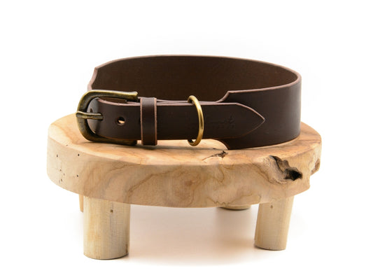 SALE | Lederhalsband 'Waldstreuner' Dunkelbraun
