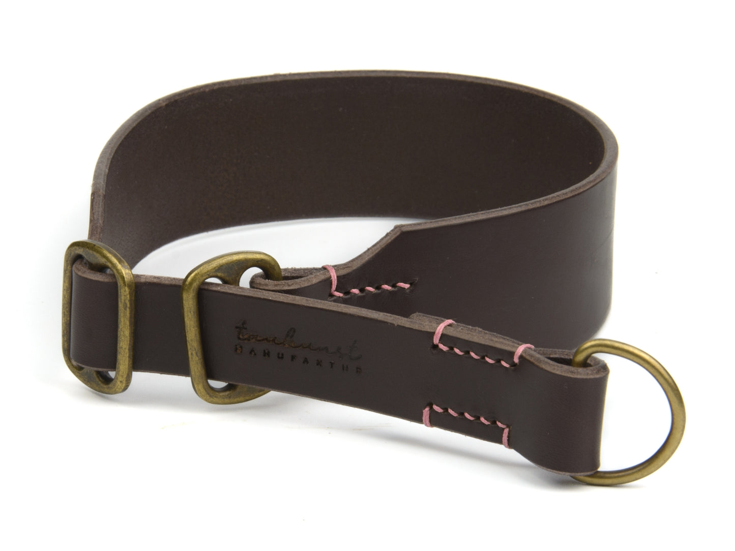 Zugstopp Lederhalsband 'Waldgeist' Dunkelbraun
