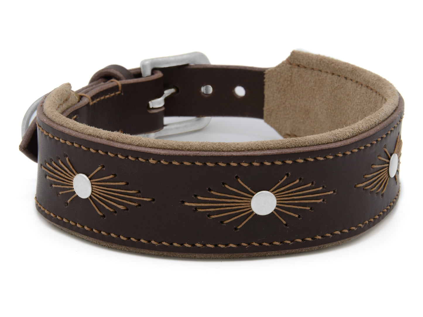 Lederhalsband 'Woodstock' Dunkelbraun

