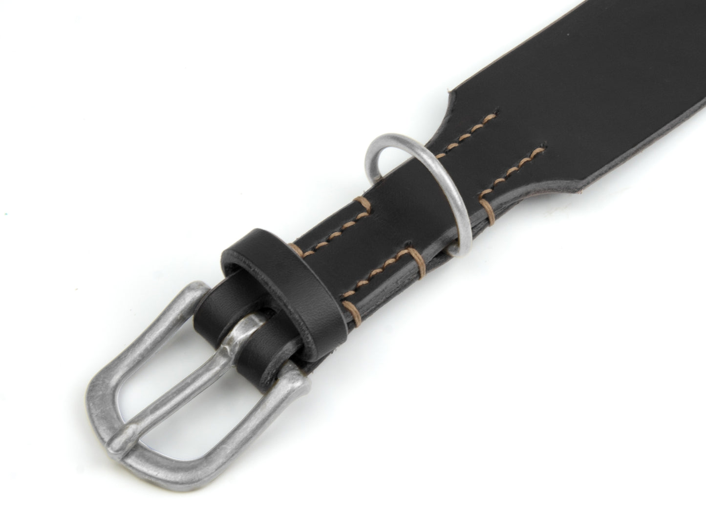 Lederhalsband 'Waldgeist' Schwarz
