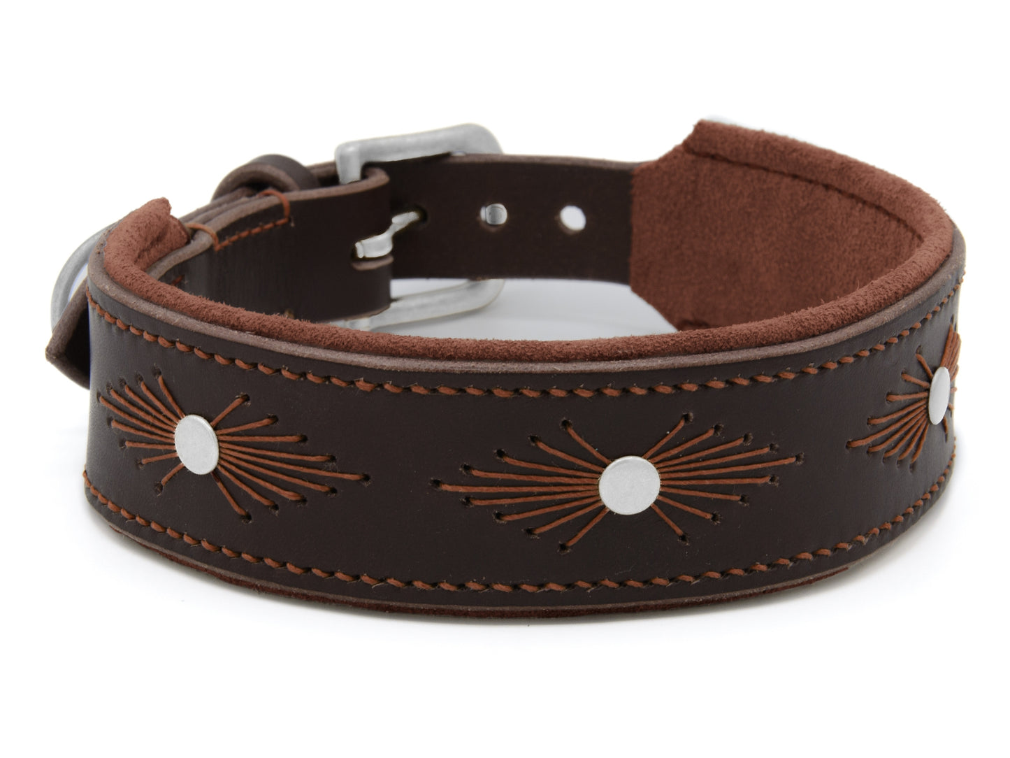 Lederhalsband 'Woodstock' Dunkelbraun
