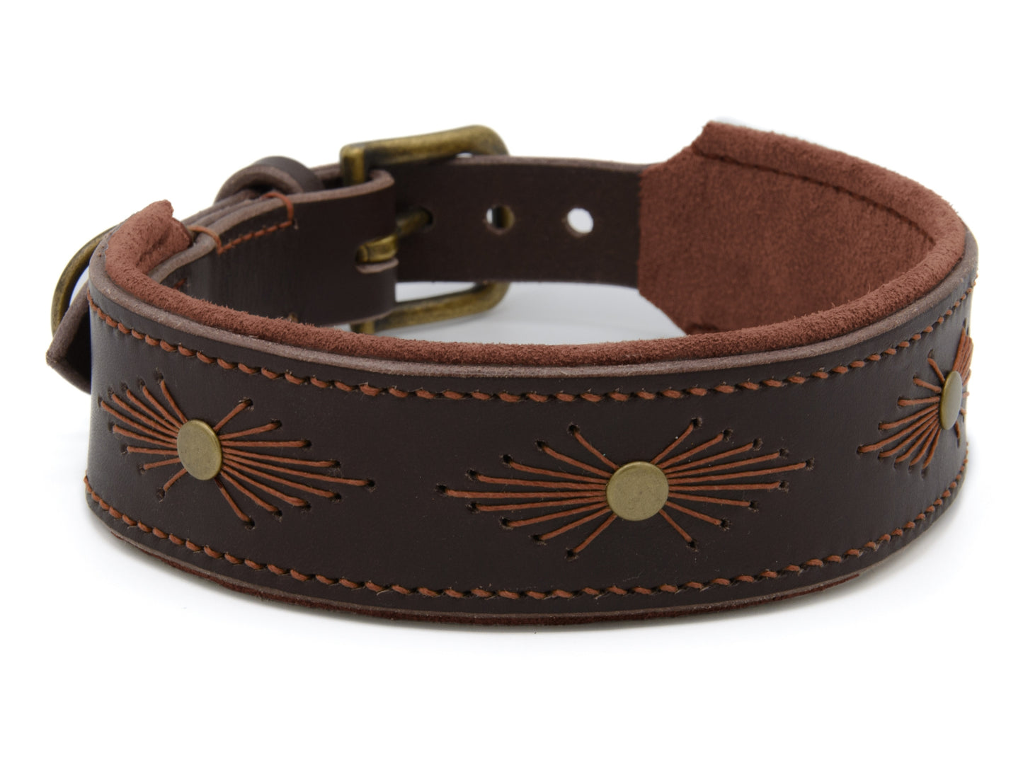 Lederhalsband 'Woodstock' Dunkelbraun
