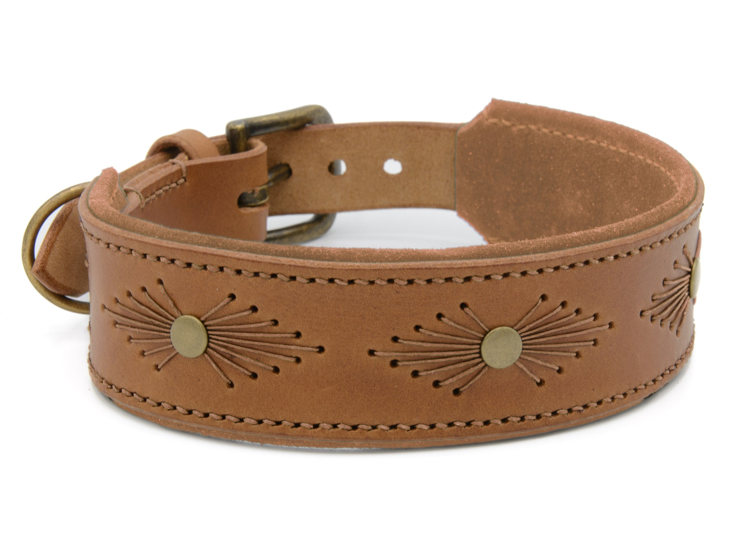 Lederhalsband 'Woodstock' Camel
