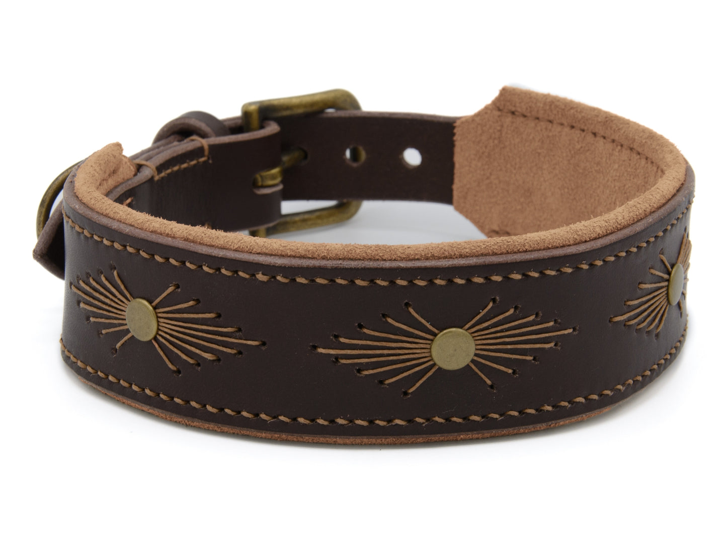 Lederhalsband 'Woodstock' Dunkelbraun
