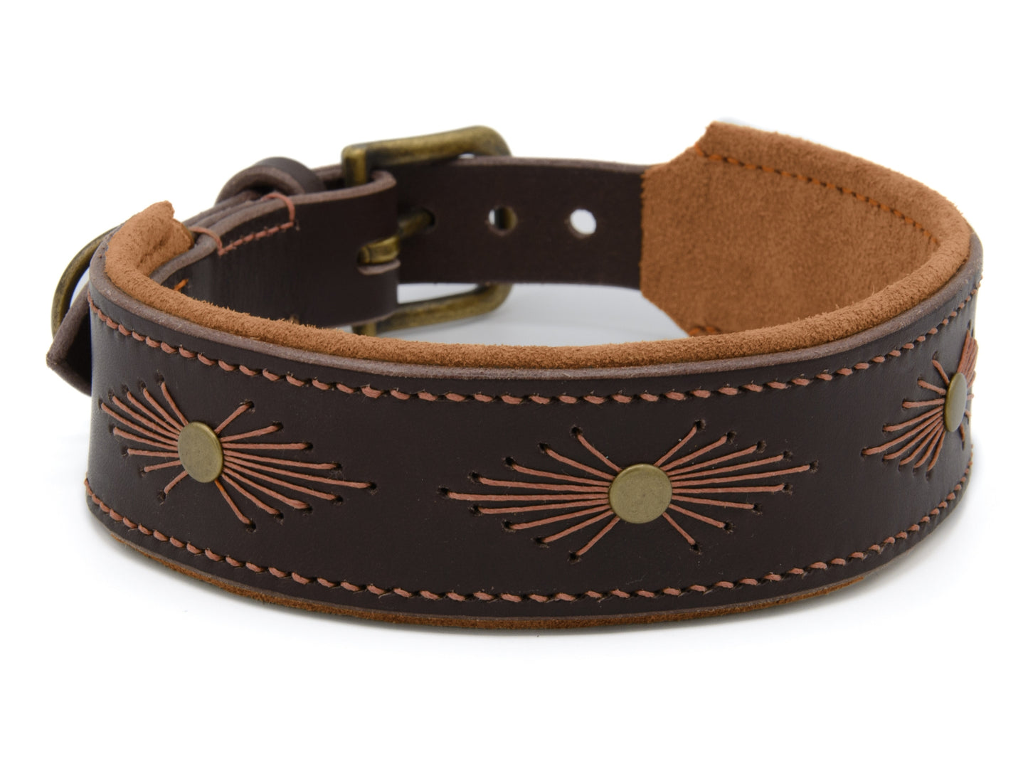 Lederhalsband 'Woodstock' Dunkelbraun

