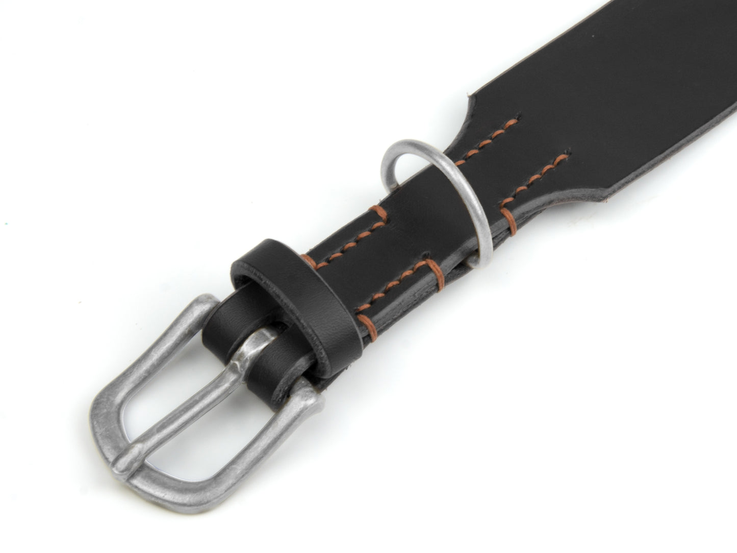 Lederhalsband 'Waldgeist' Schwarz
