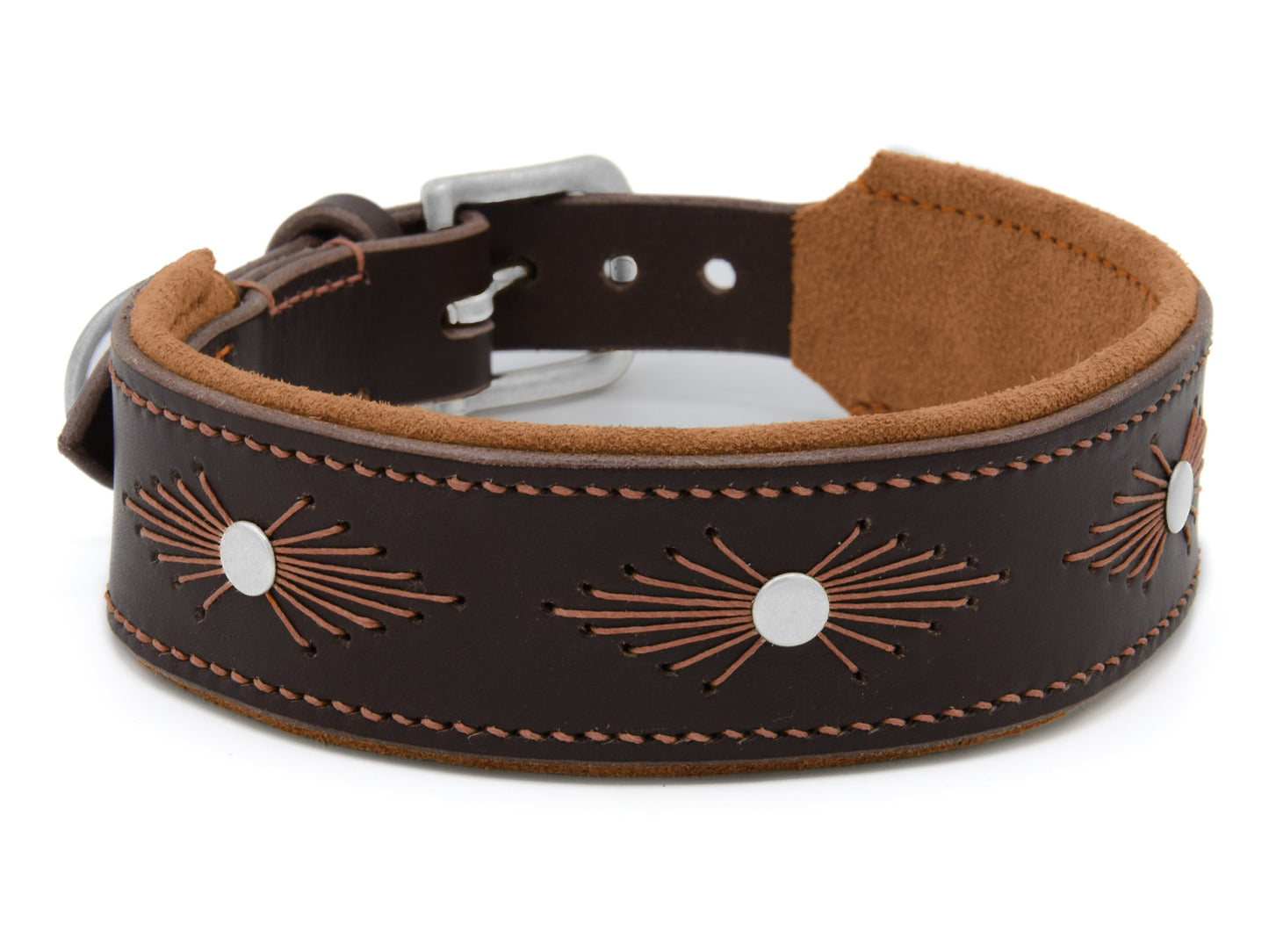 Lederhalsband 'Woodstock' Dunkelbraun
