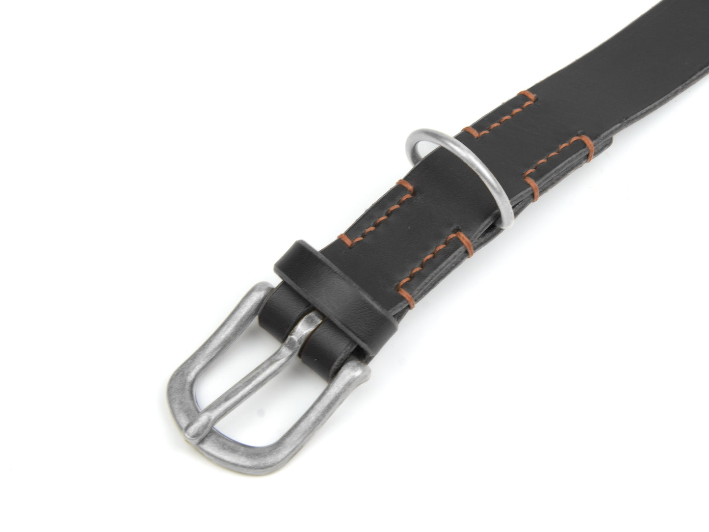 Lederhalsband 'Waldgeist' Schwarz
