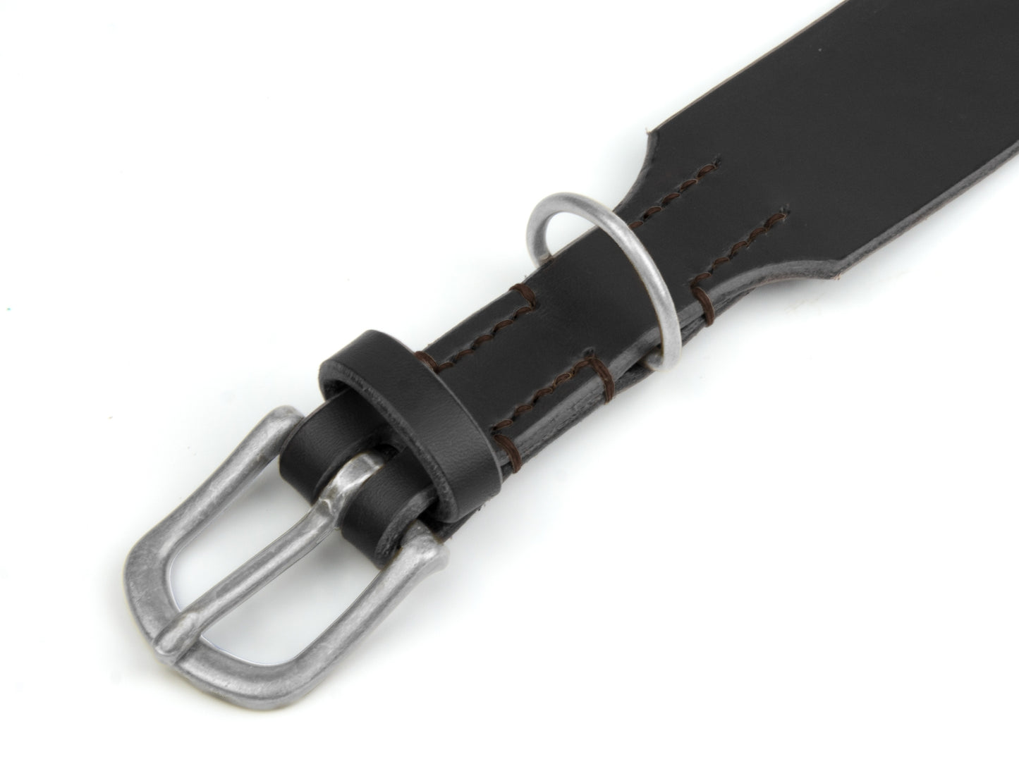 Lederhalsband 'Waldgeist' Schwarz
