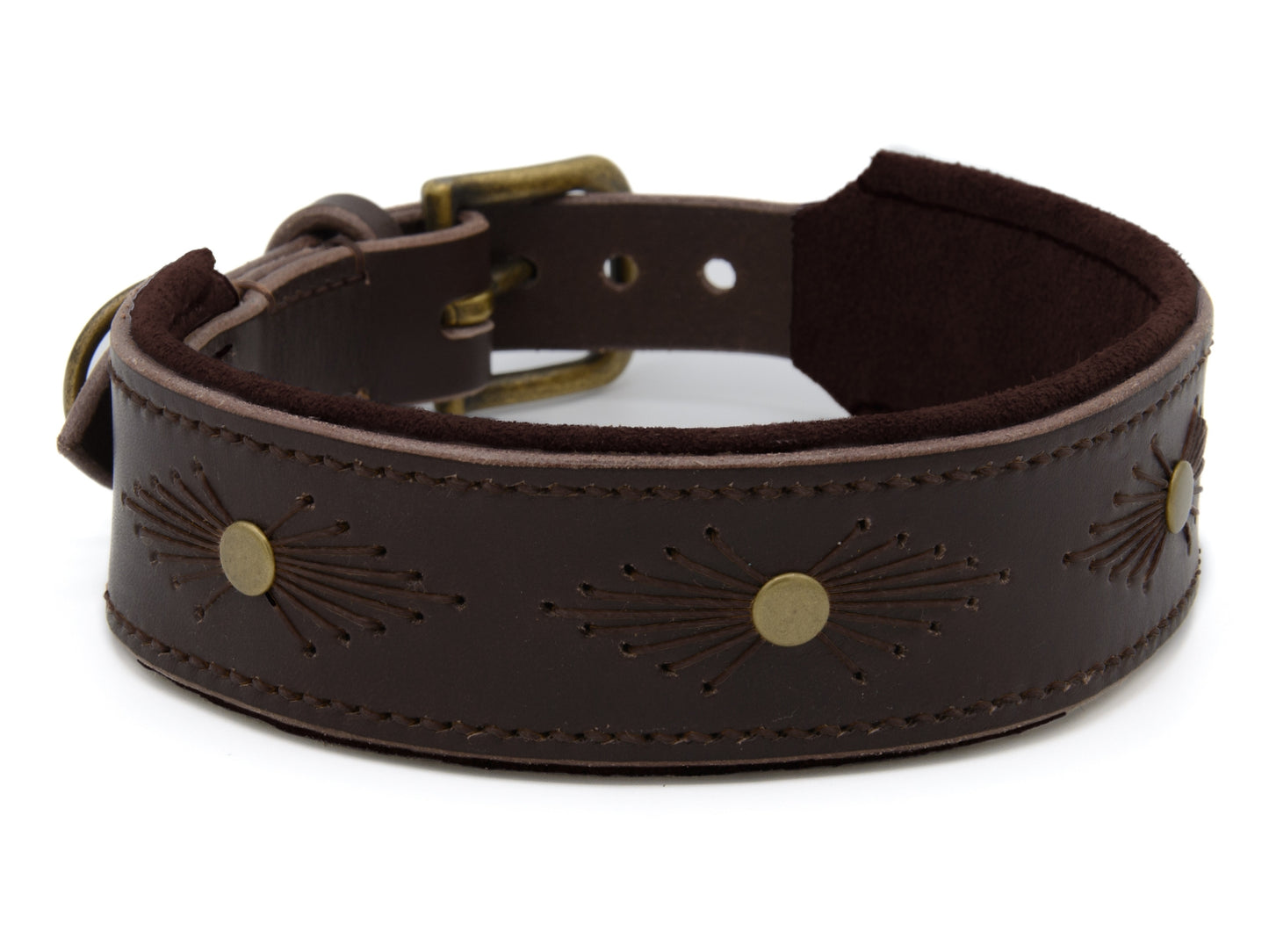 Lederhalsband 'Woodstock' Dunkelbraun
