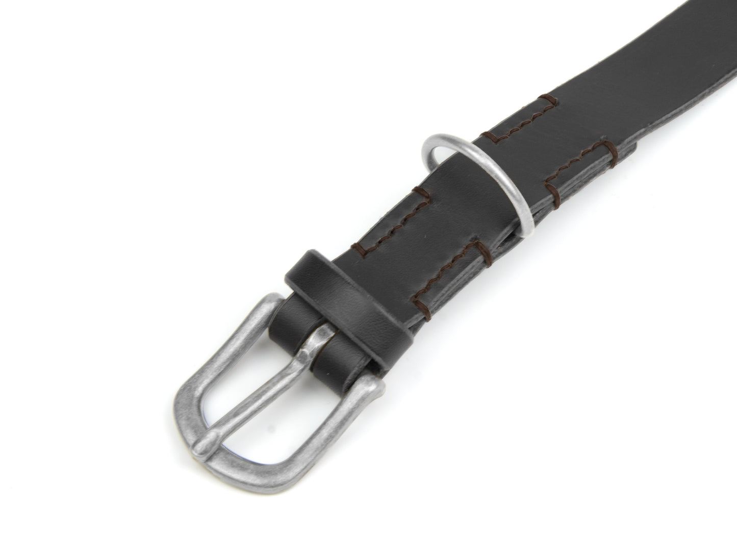 Lederhalsband 'Waldgeist' Schwarz

