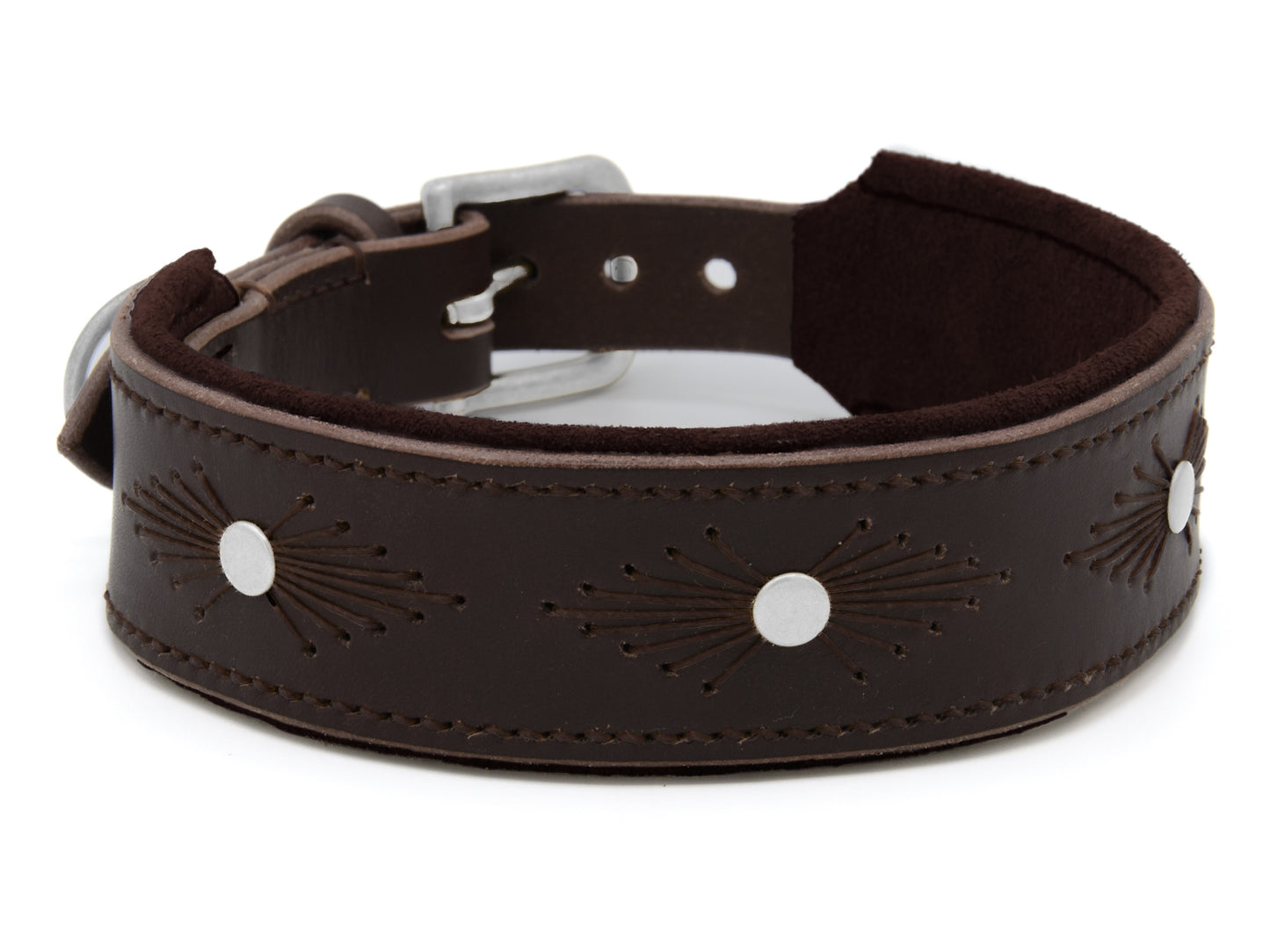 Lederhalsband 'Woodstock' Dunkelbraun
