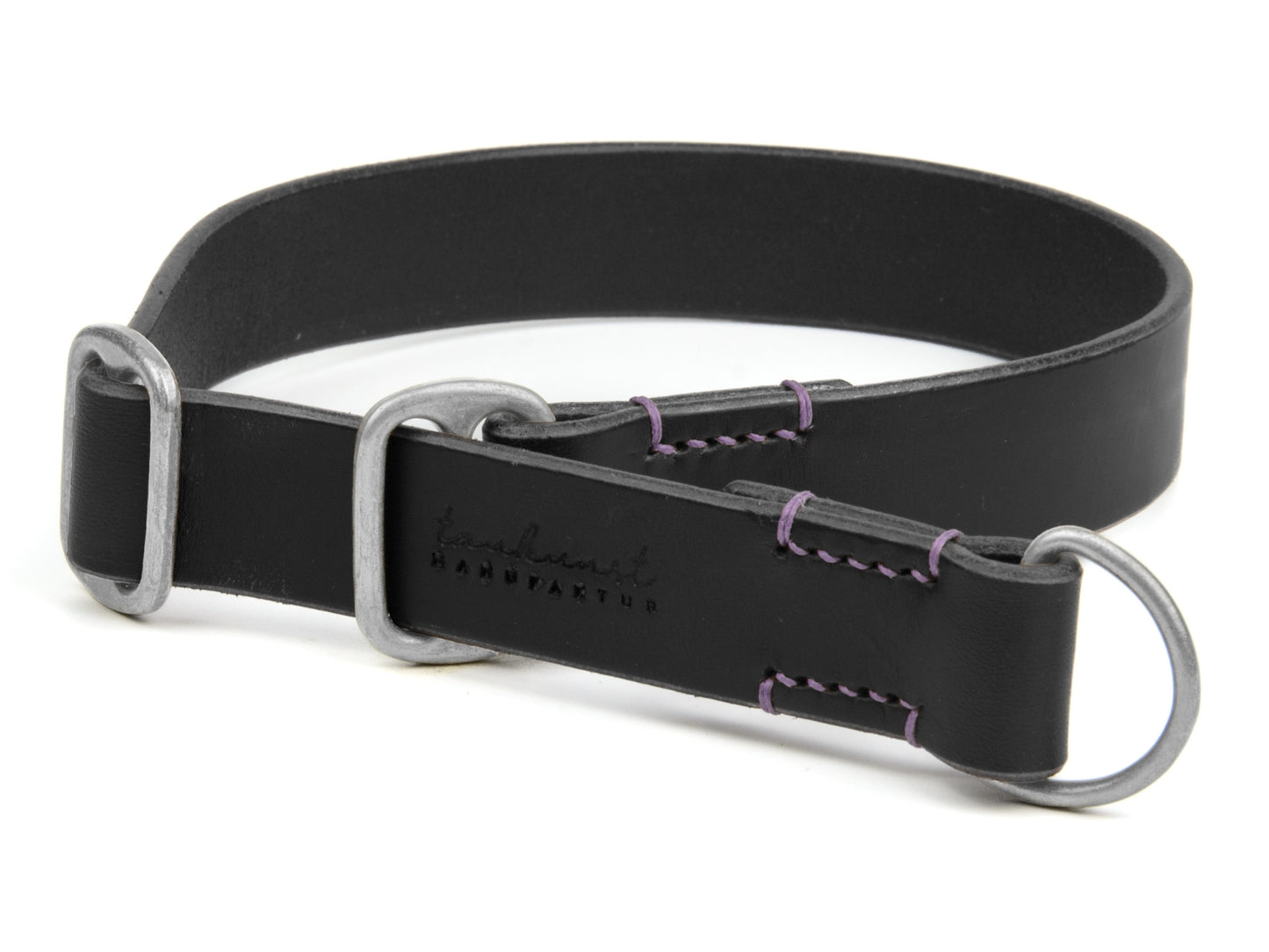 Zugstopp Lederhalsband 'Waldgeist' Schwarz
