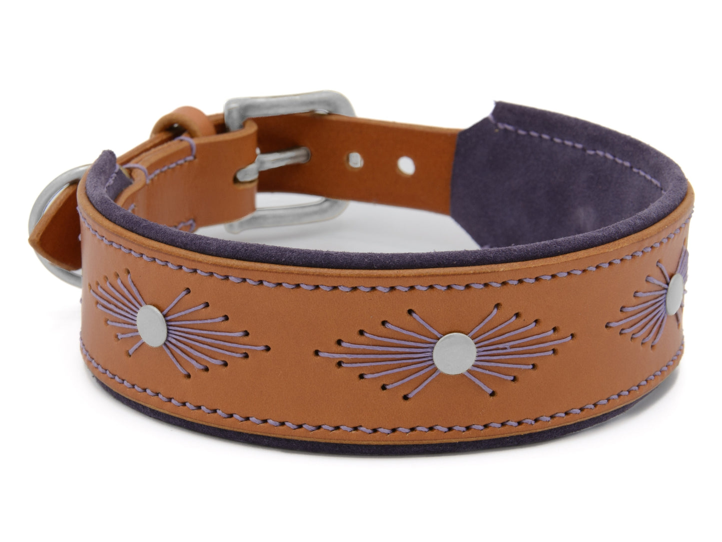 Lederhalsband 'Woodstock' Cognac
