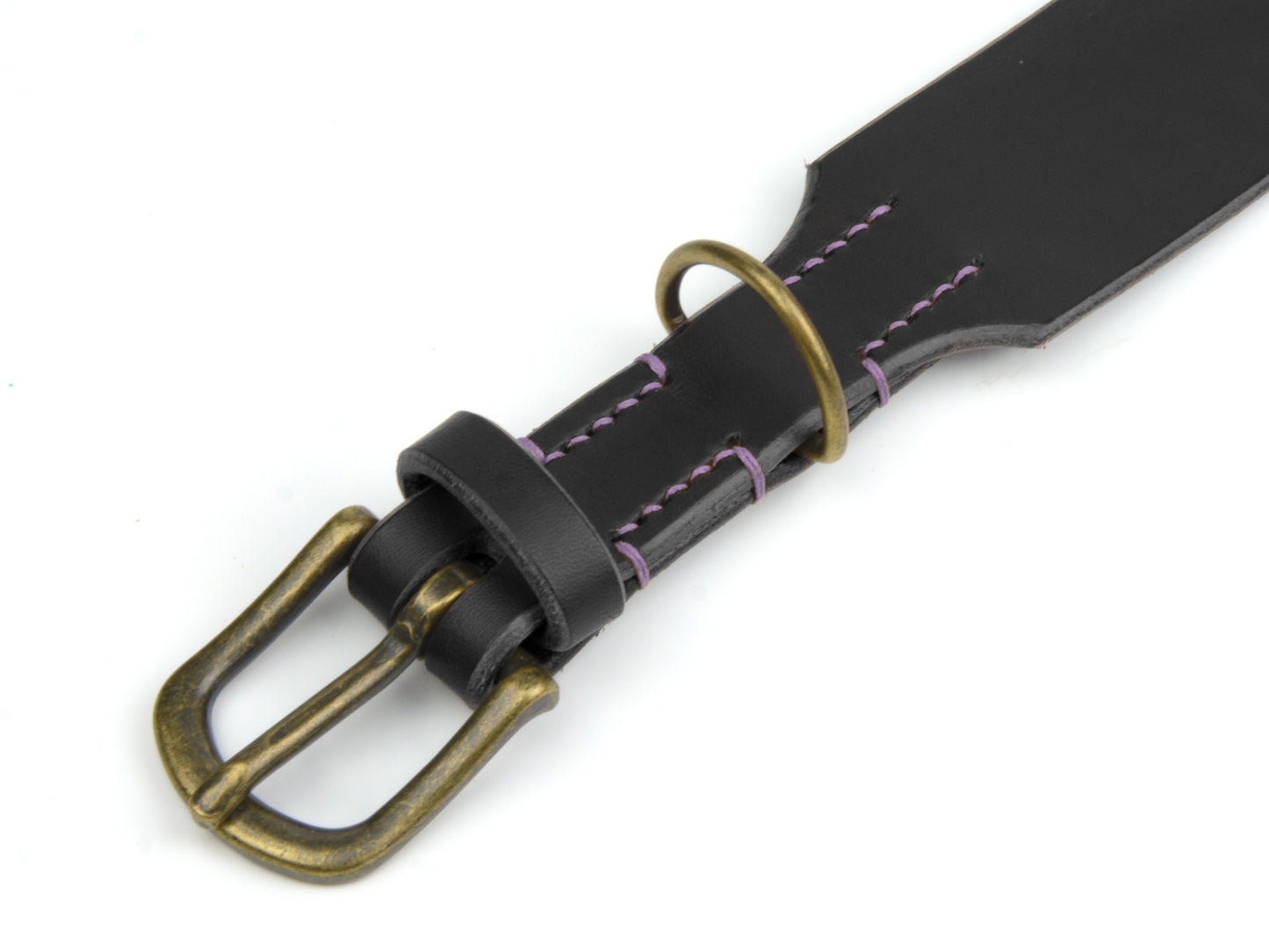 Lederhalsband 'Waldgeist' Schwarz
