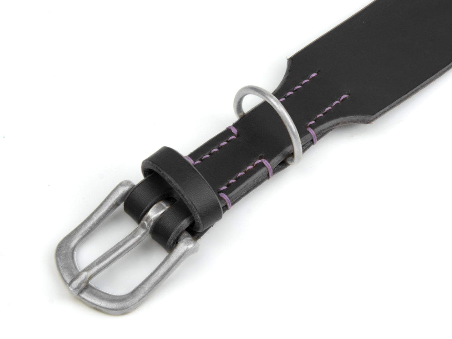 Lederhalsband 'Waldgeist' Schwarz
