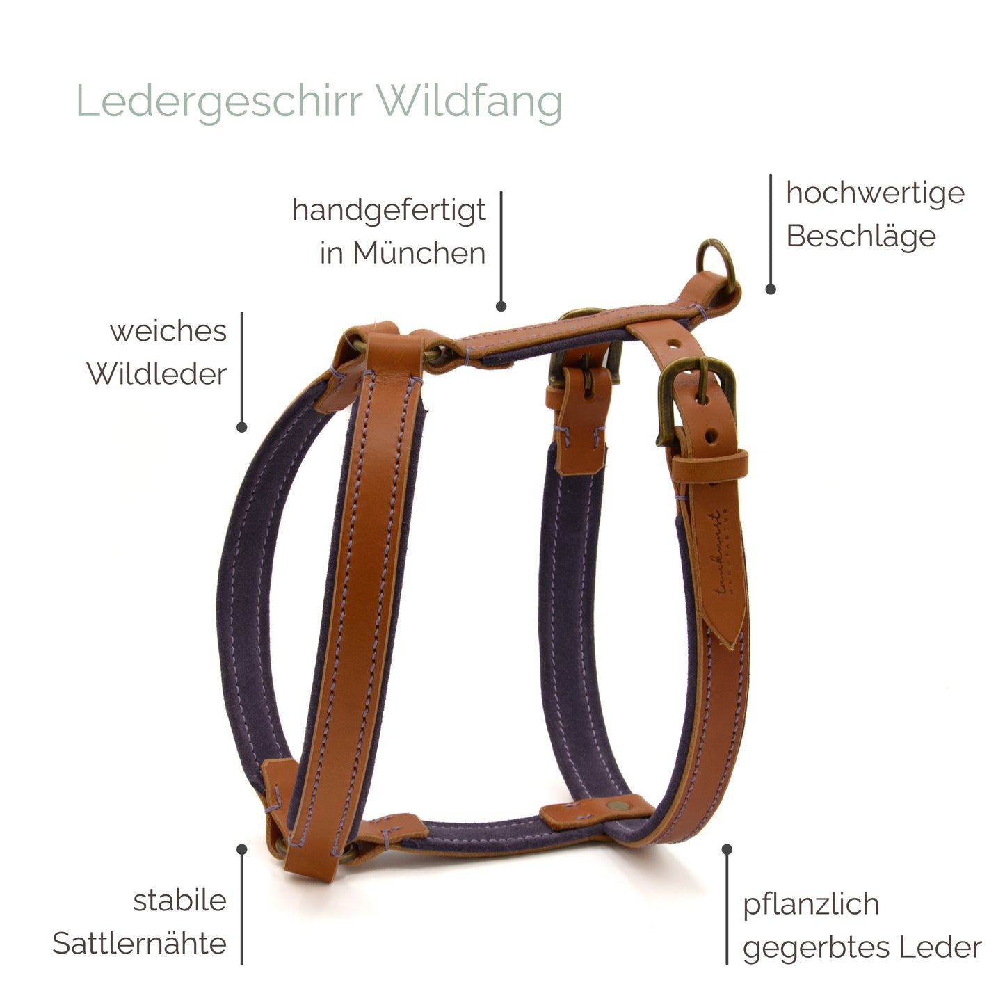 Ledergeschirr 'Wildfang' Cognac
