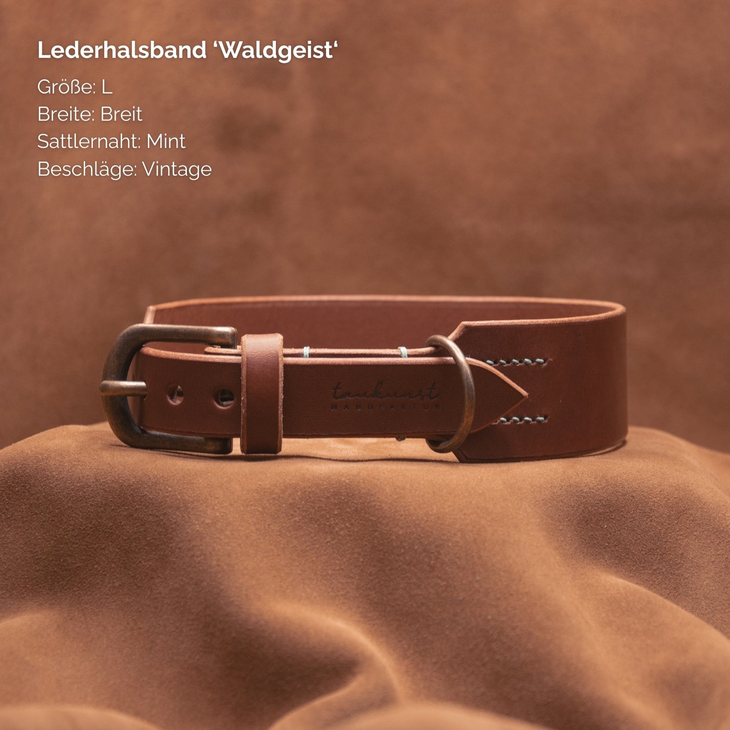 Lederhalsband 'Waldgeist' Braun
