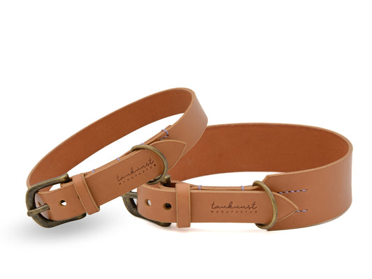 Lederhalsband 'Waldgeist' Cognac
