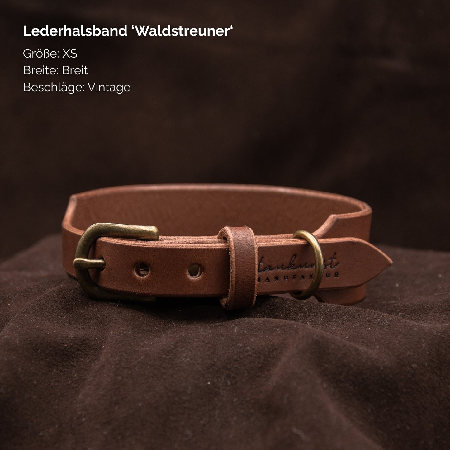 Lederhalsband 'Waldstreuner' Braun
