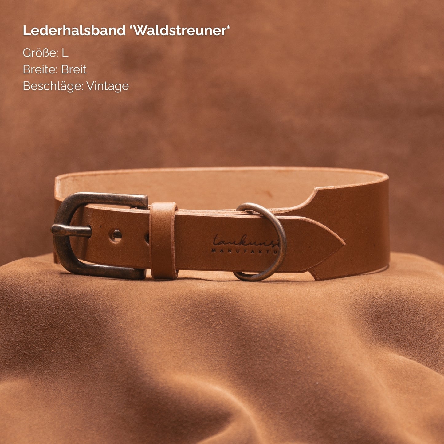 Lederhalsband 'Waldstreuner' Camel
