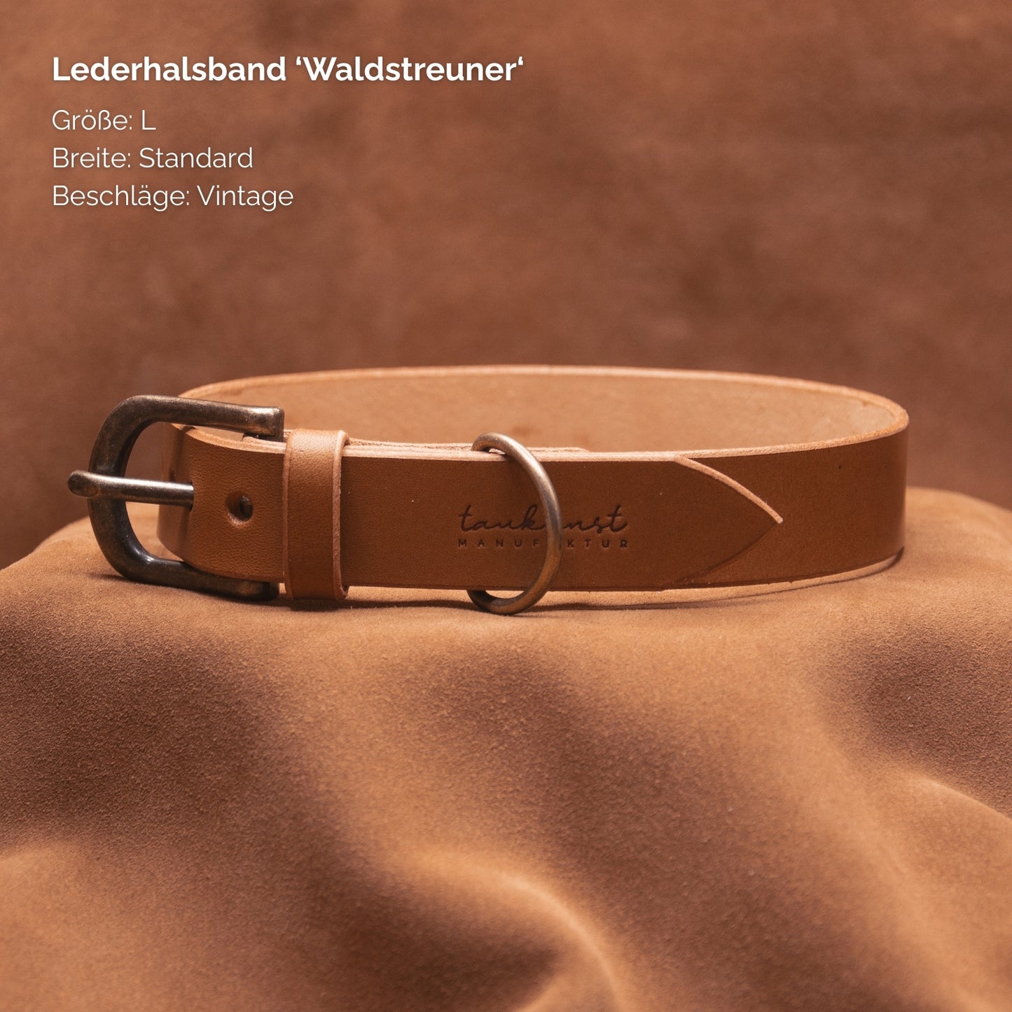 Lederhalsband 'Waldstreuner' Camel
