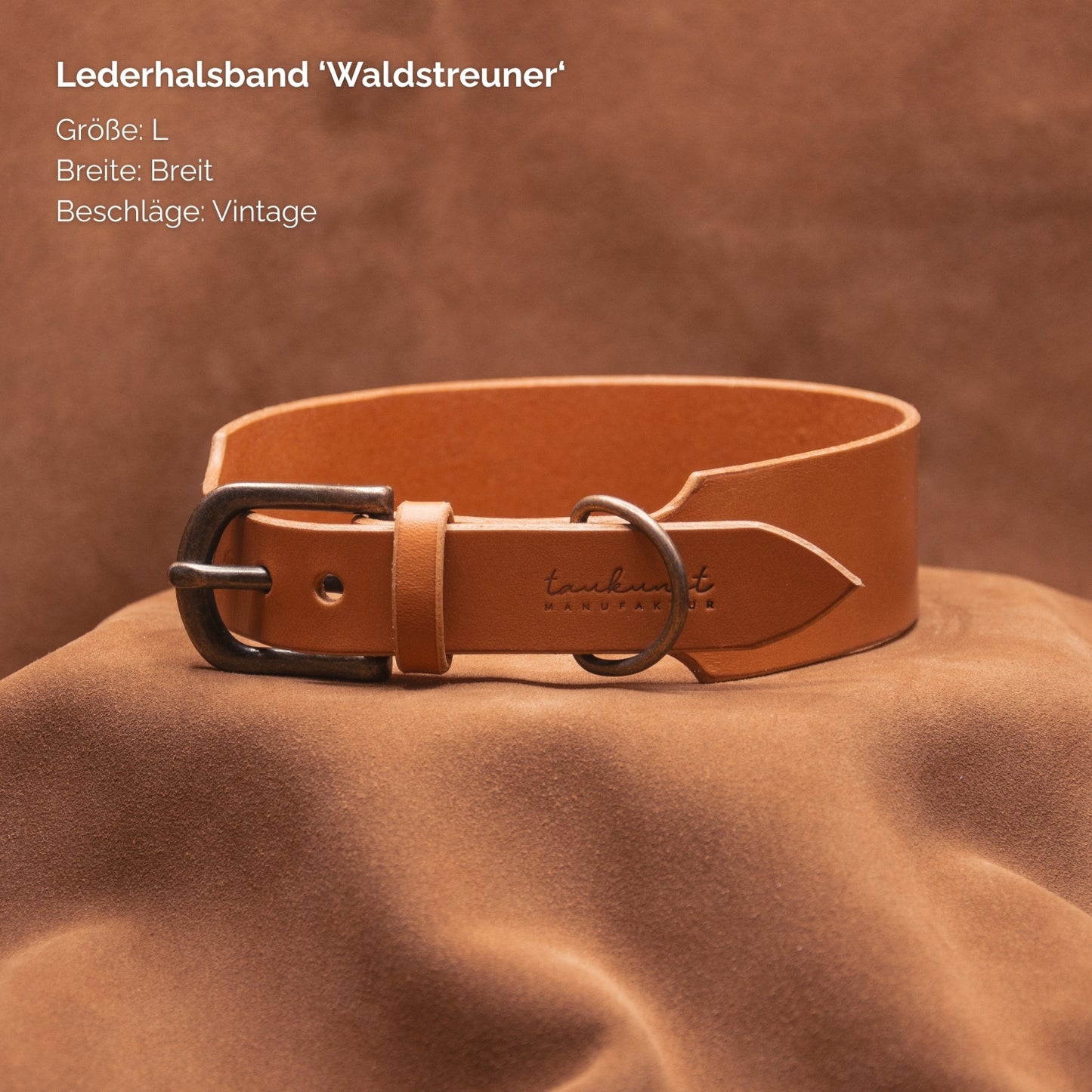 Lederhalsband 'Waldstreuner' Cognac
