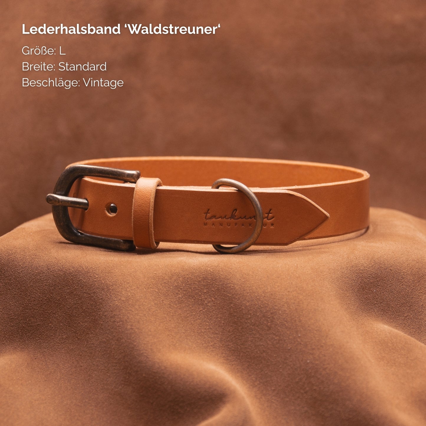 Lederhalsband 'Waldstreuner' Cognac
