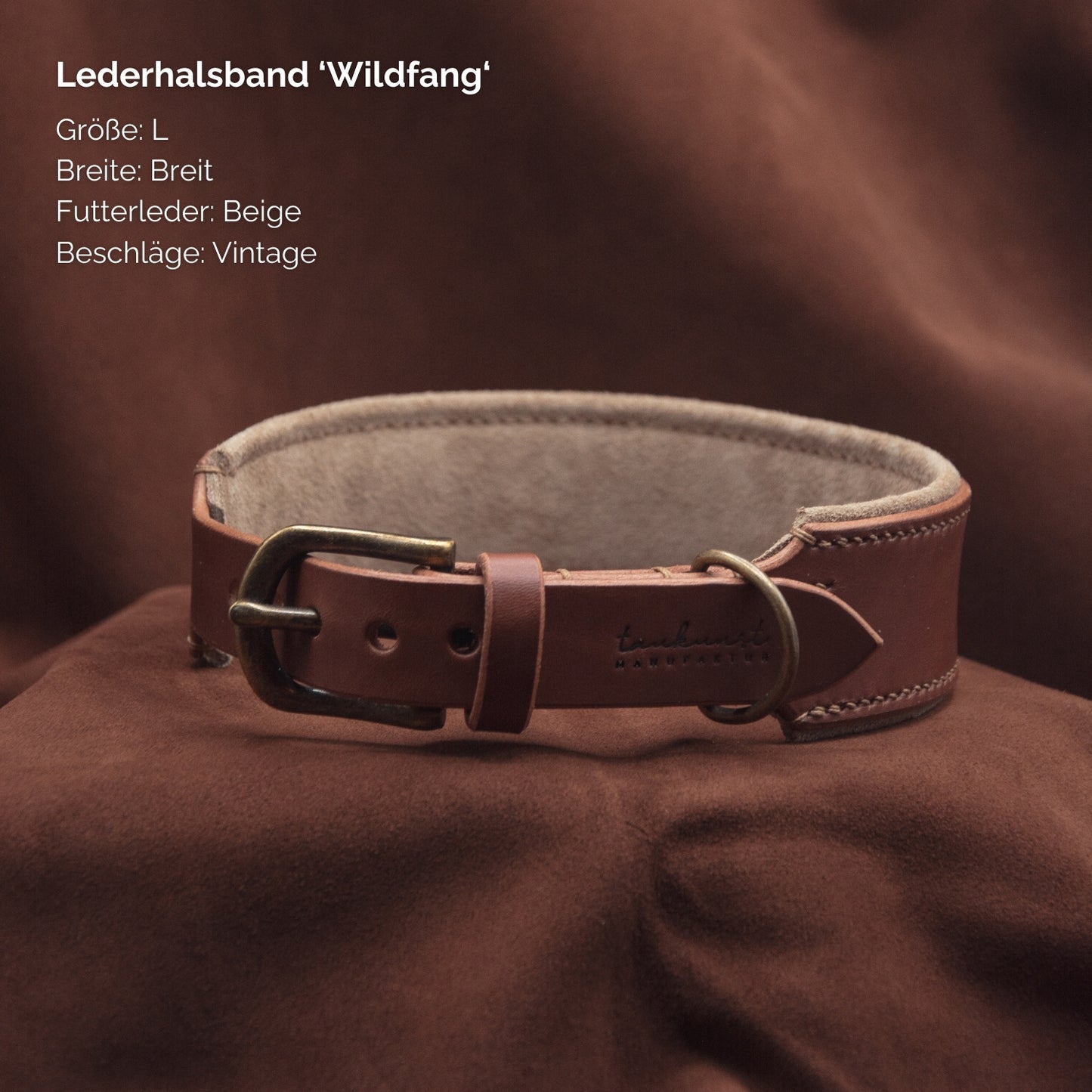 Lederhalsband 'Wildfang' Braun
