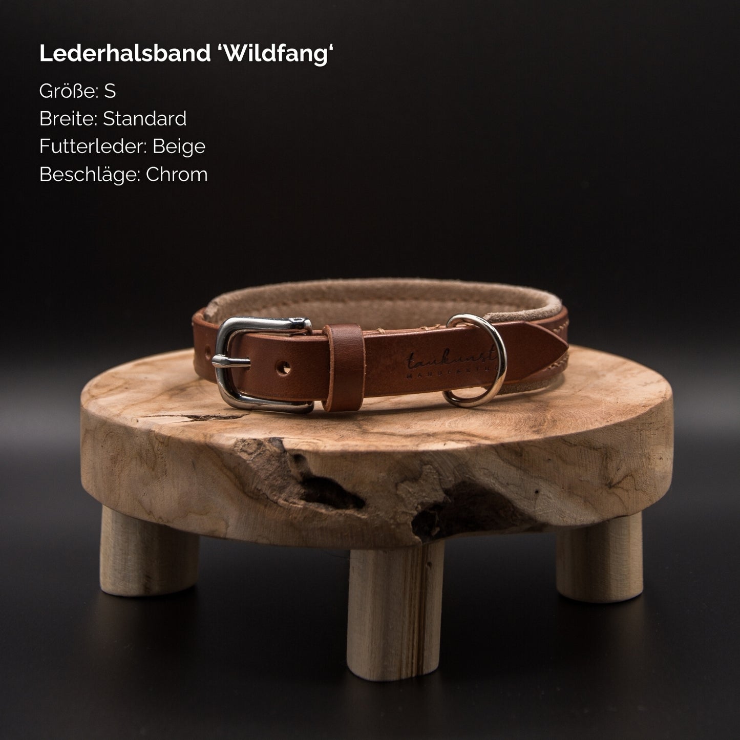 Lederhalsband 'Wildfang' Braun
