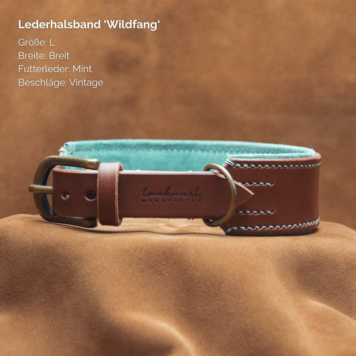 Lederhalsband Wildfang – gepolstert, Braun