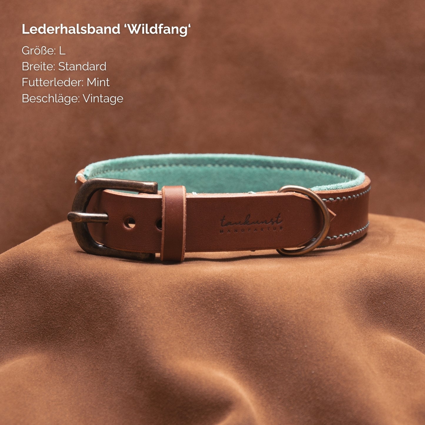 Lederhalsband 'Wildfang' Braun
