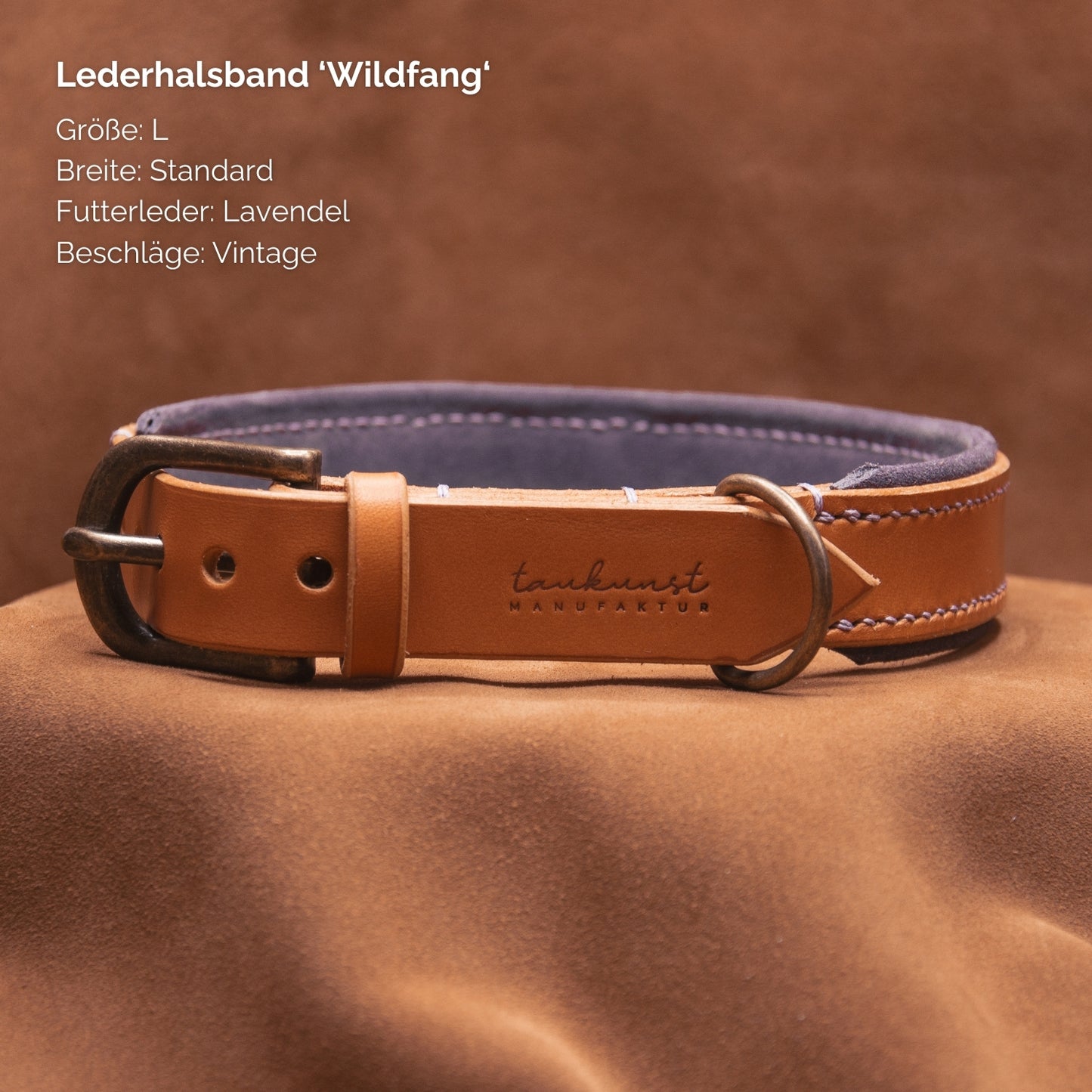 Lederhalsband 'Wildfang' Cognac
