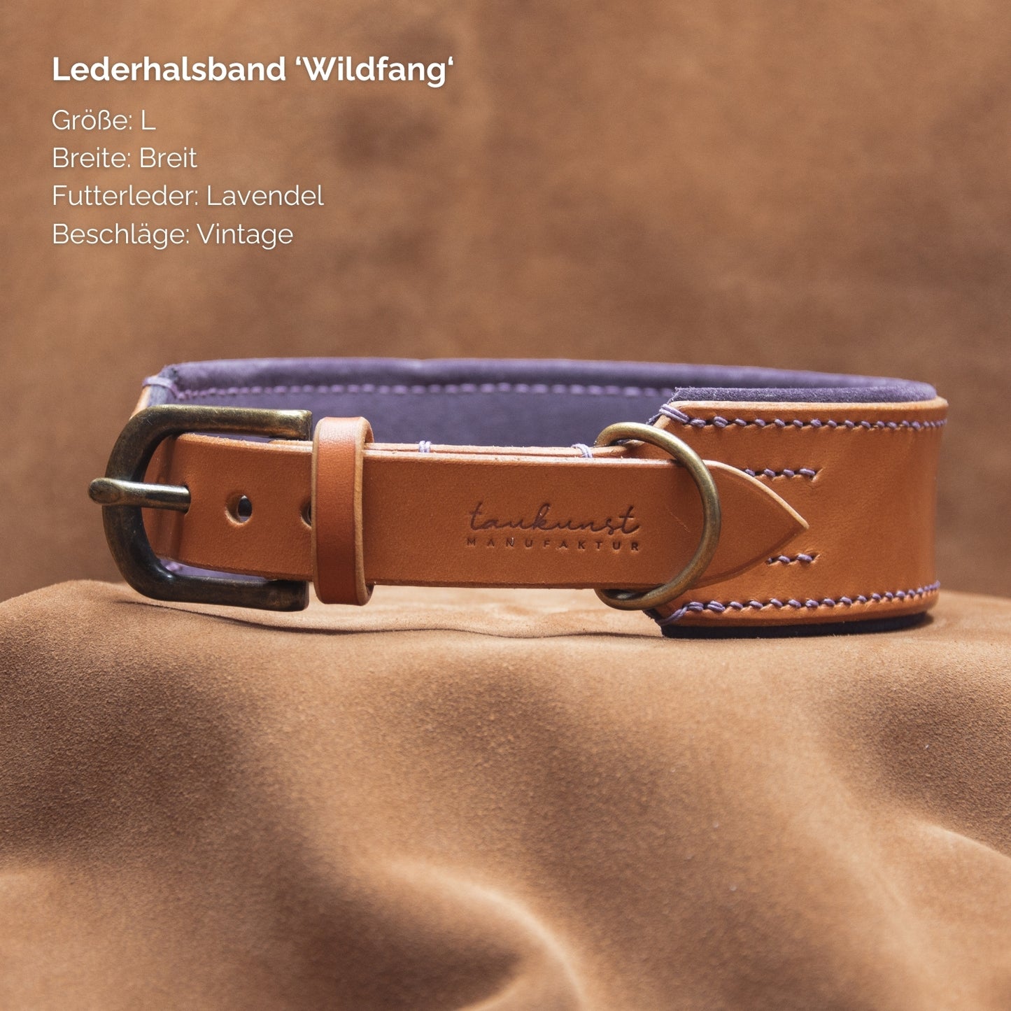 Lederhalsband 'Wildfang' Cognac
