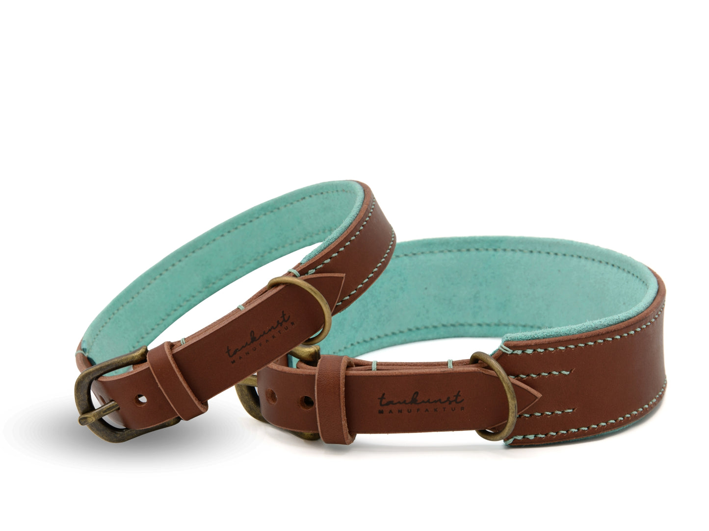 Gepolstertes Lederhalsband Wildfang in Braun
