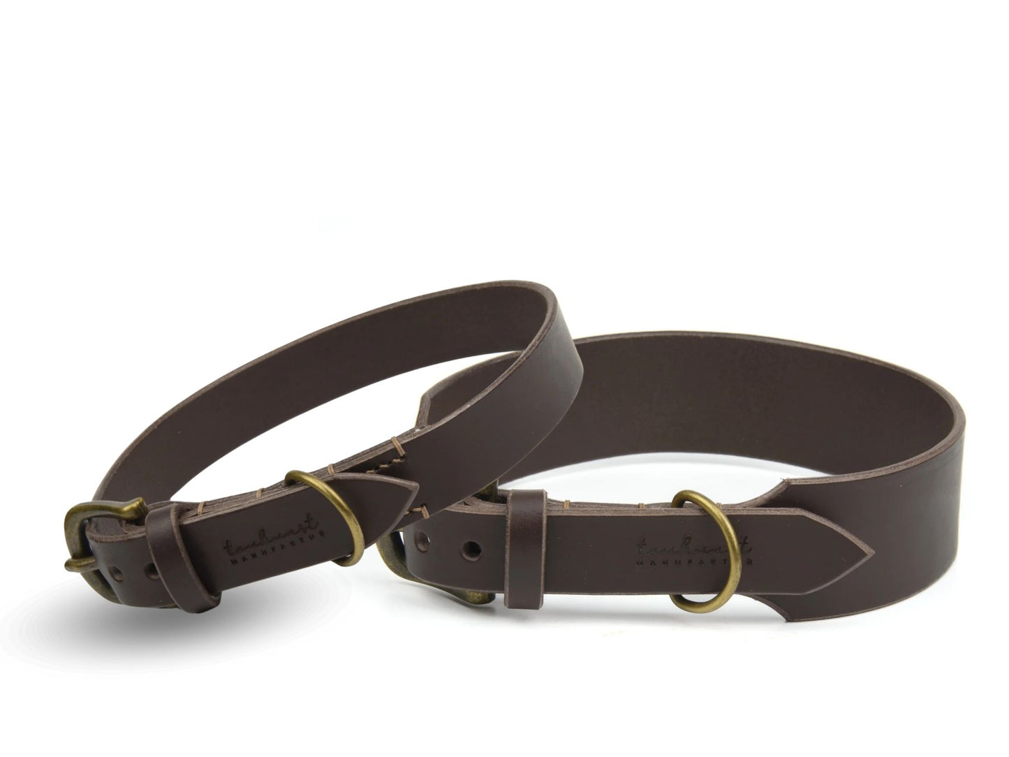 Lederhalsband 'Sattlersache' – robustes Hundehalsband mit traditioneller Sattlernaht
