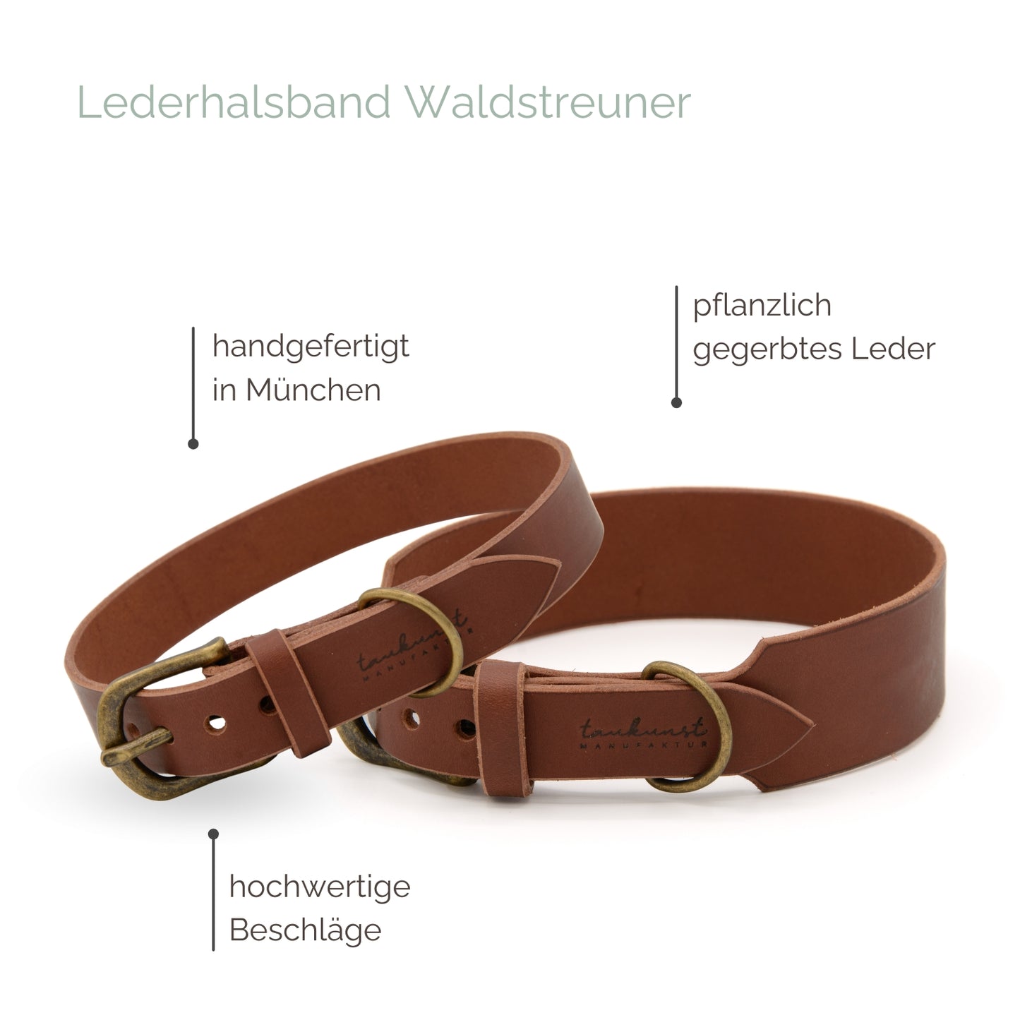 Lederhalsband 'Waldstreuner' Braun
