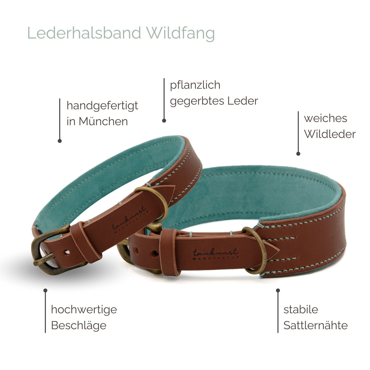 Lederhalsband 'Wildfang' Braun
