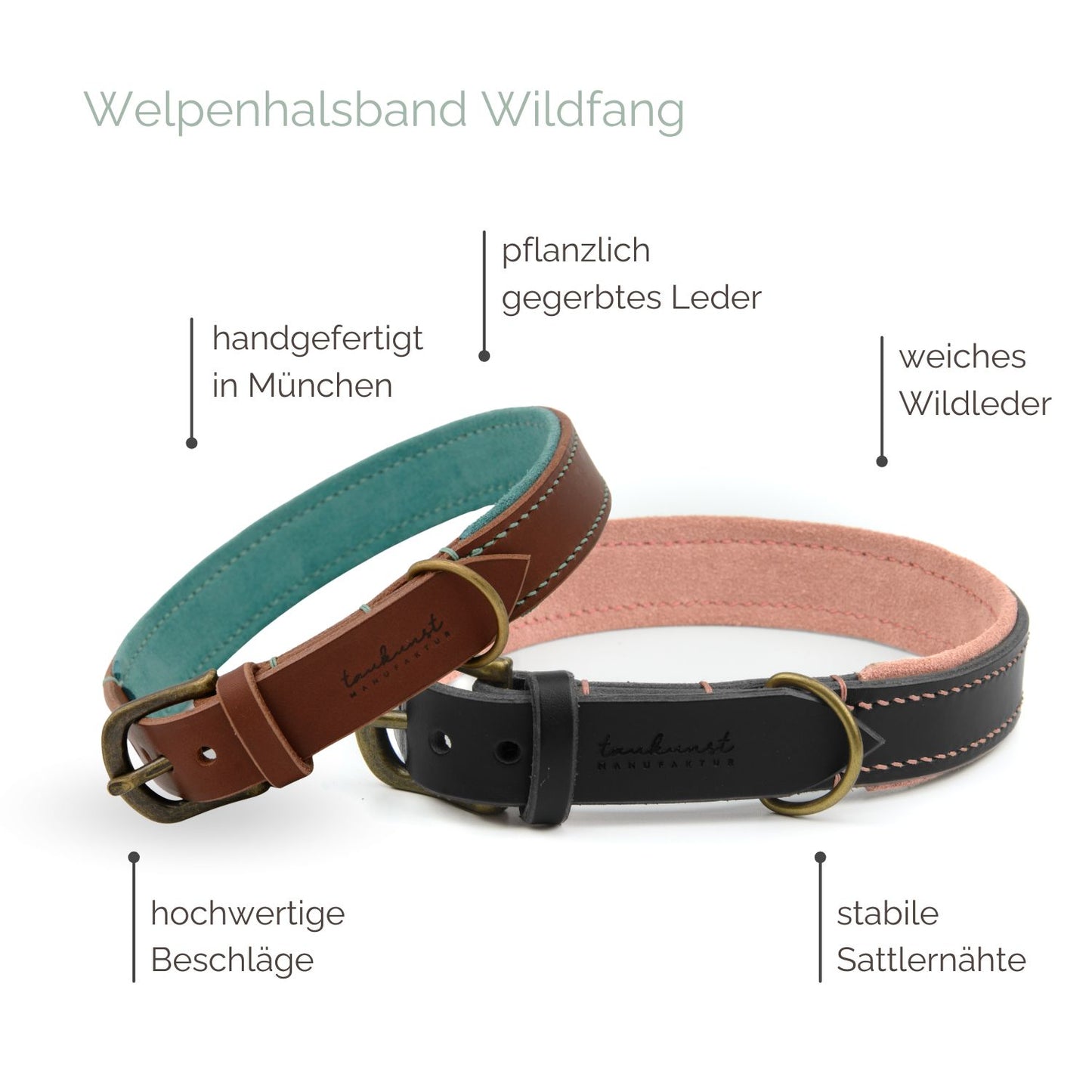Welpenhalsband Leder 'Wildfang'
