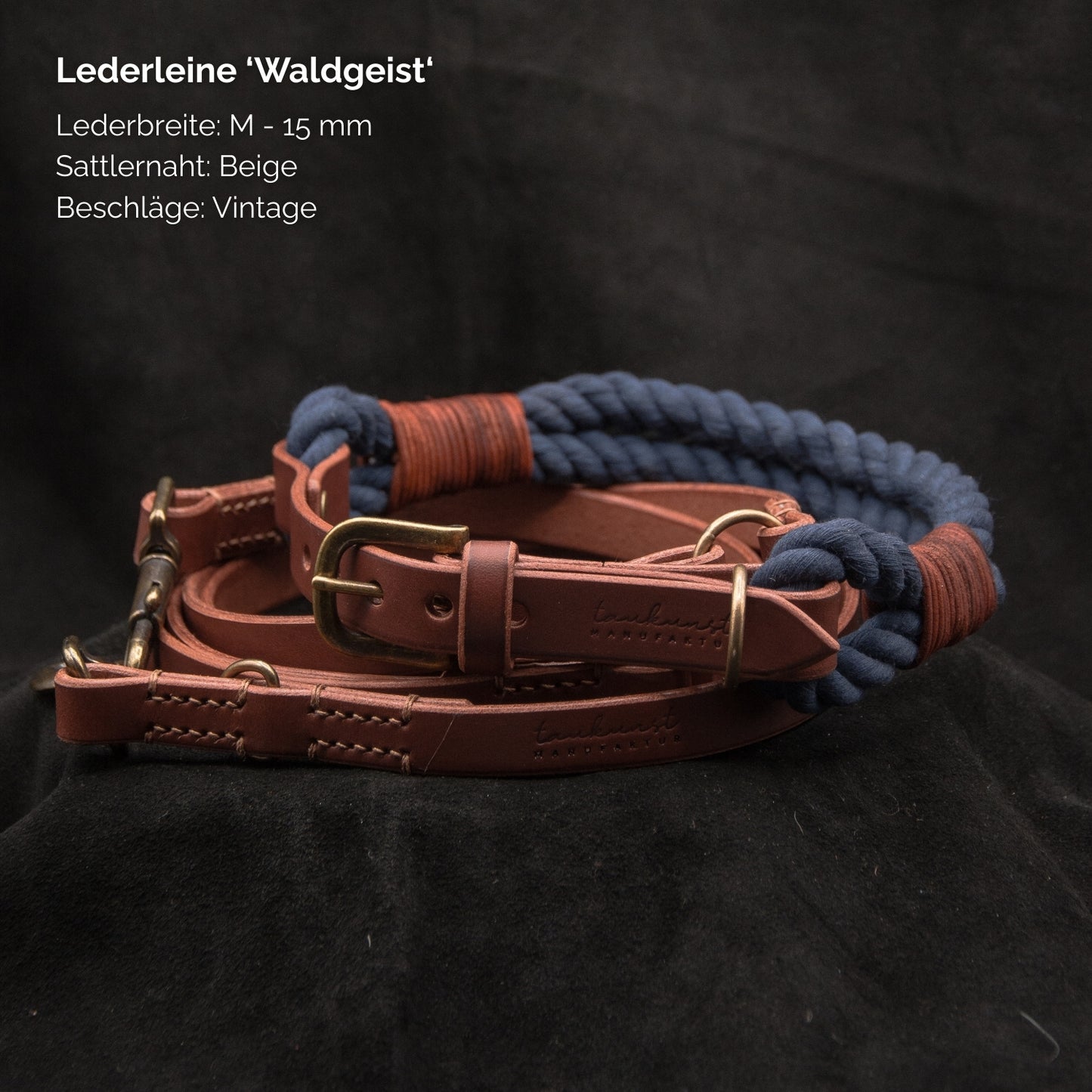 Hundeleine aus Leder - Lederleine 'Waldgeist' Braun
