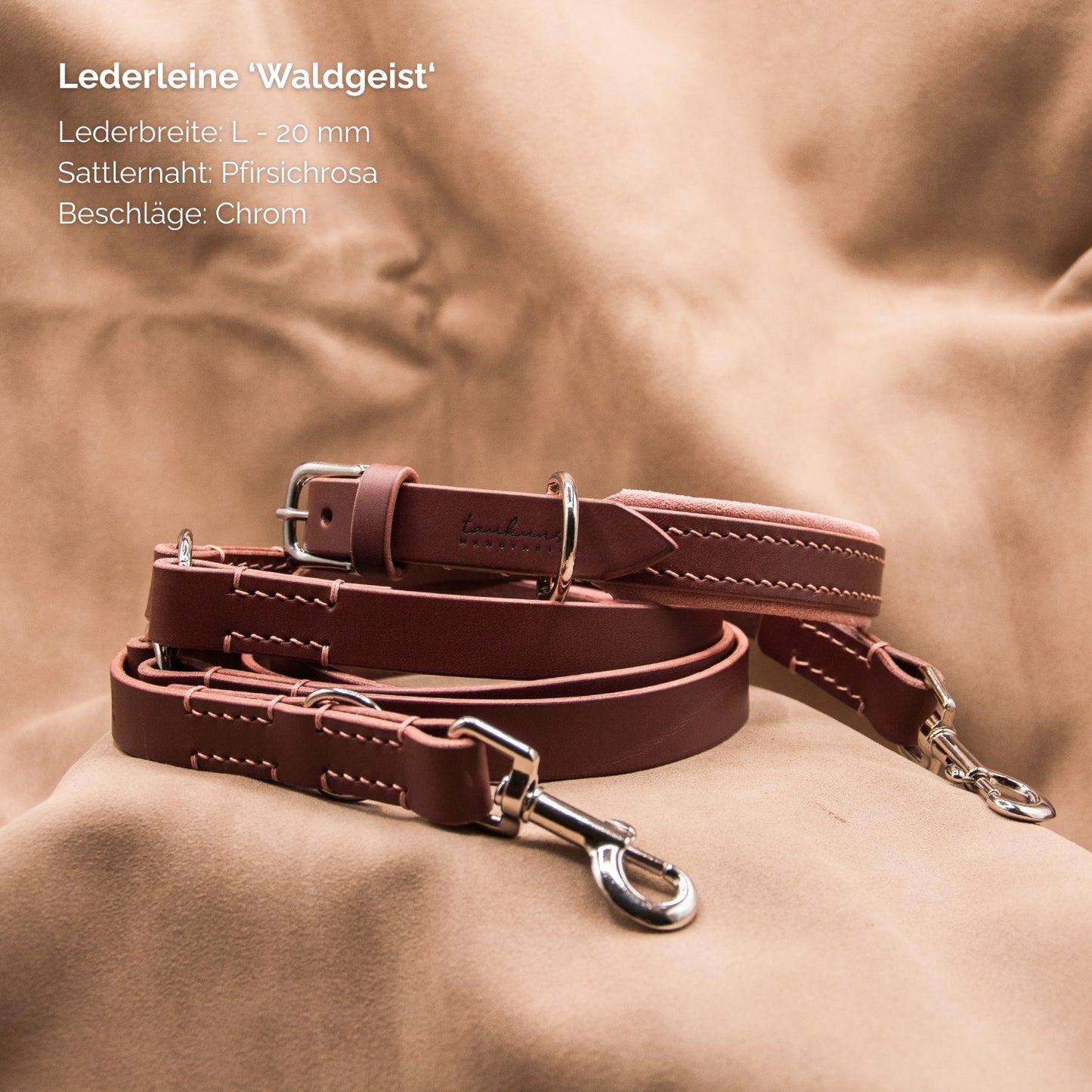 Hundeleine aus Leder - Lederleine 'Waldgeist' Braun
