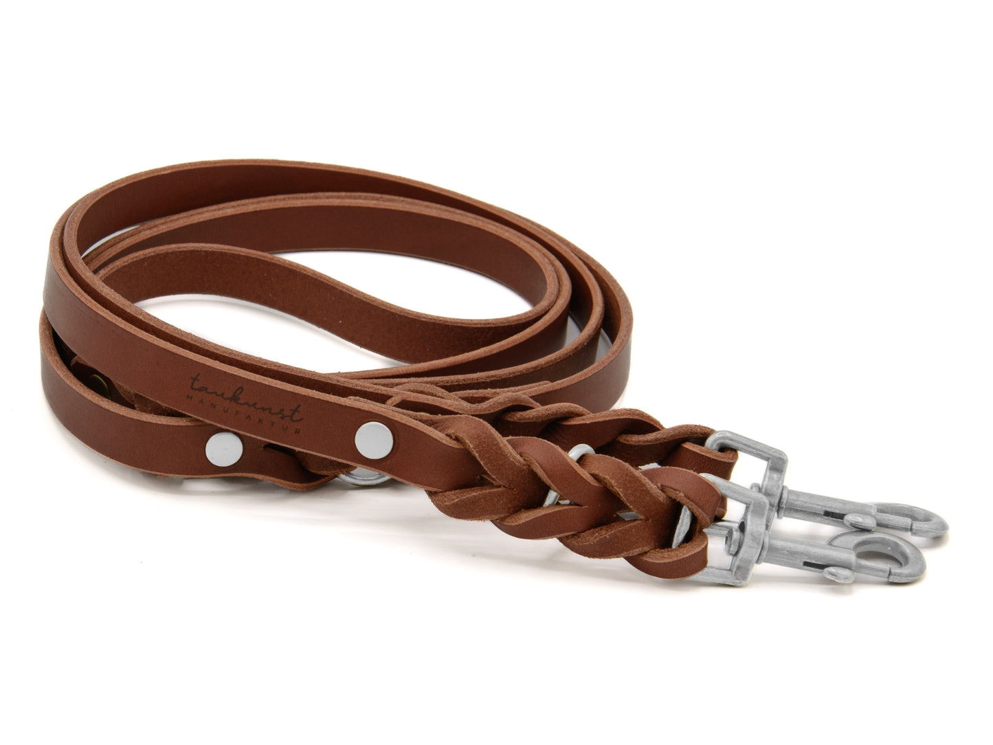 Hundeleine aus Leder - Lederleine für Hunde aus Rindsleder in Braun
