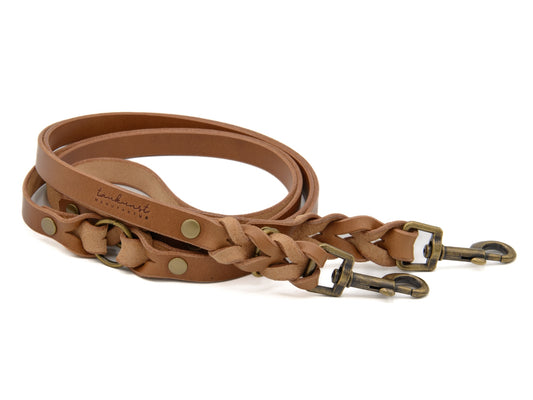 Hundeleine aus Leder - Lederleine für Hunde aus Rindsleder in Camel
