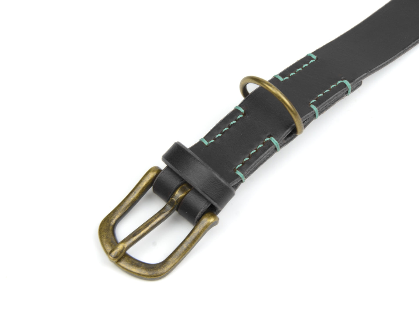 Lederhalsband 'Waldgeist' Schwarz
